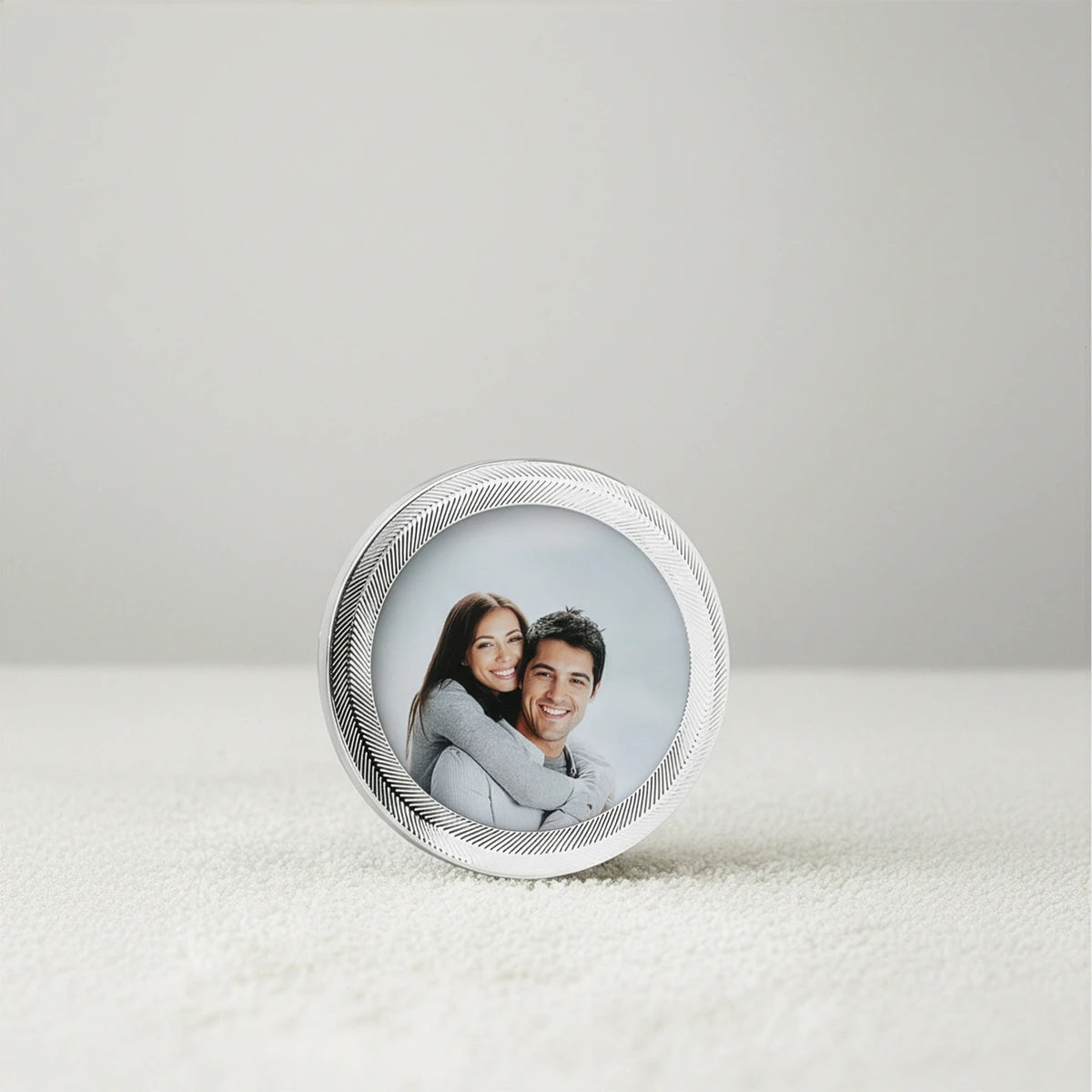 EDZARD fotolijst Pepe, rond, voor foto diameter 10 cm, edel verzilverd, aanslagbestendig