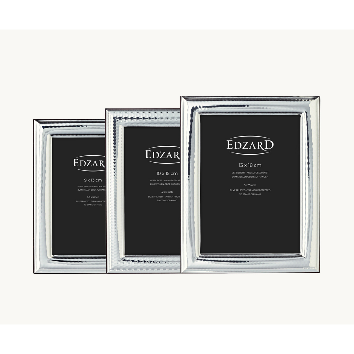 Cedri fotolijst (9x13 cm), elegant verzilverd, aanslagvrij, met houten decor achterkant