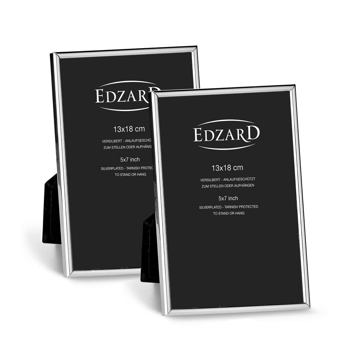 Edzard 2er set fotolijst Genua (13x18 cm), nobel zilver -plated, start -Up beschermd