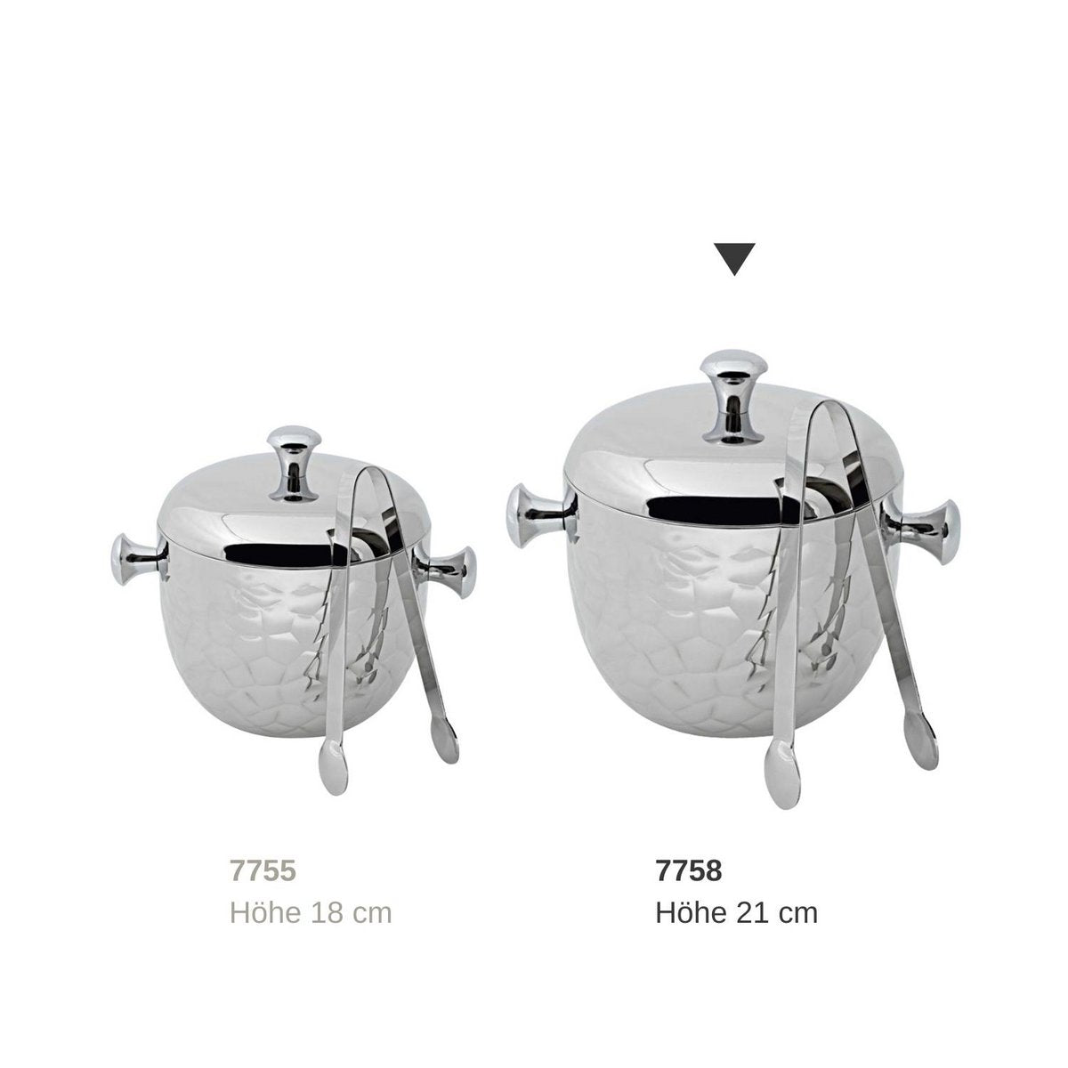 Edzard Eisimer Rico H 21 cm, met deksel-, zeef- en ijstang