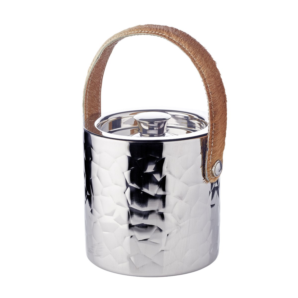 Edzard Eisimer Capri H 17 cm met deksel, lederen handvat, zeef en tang