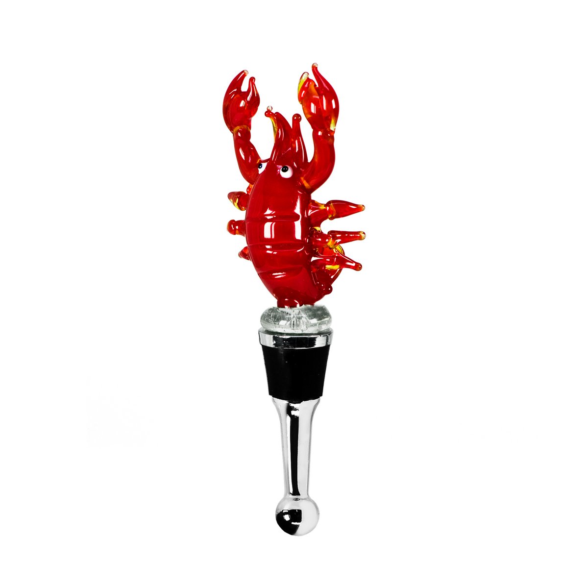 EDZARD flessenstop kreeft (hoogte 12 cm) voor champagne, wijn en mousserende wijn, in de stijl van traditionele glaskunst, handgemaakt