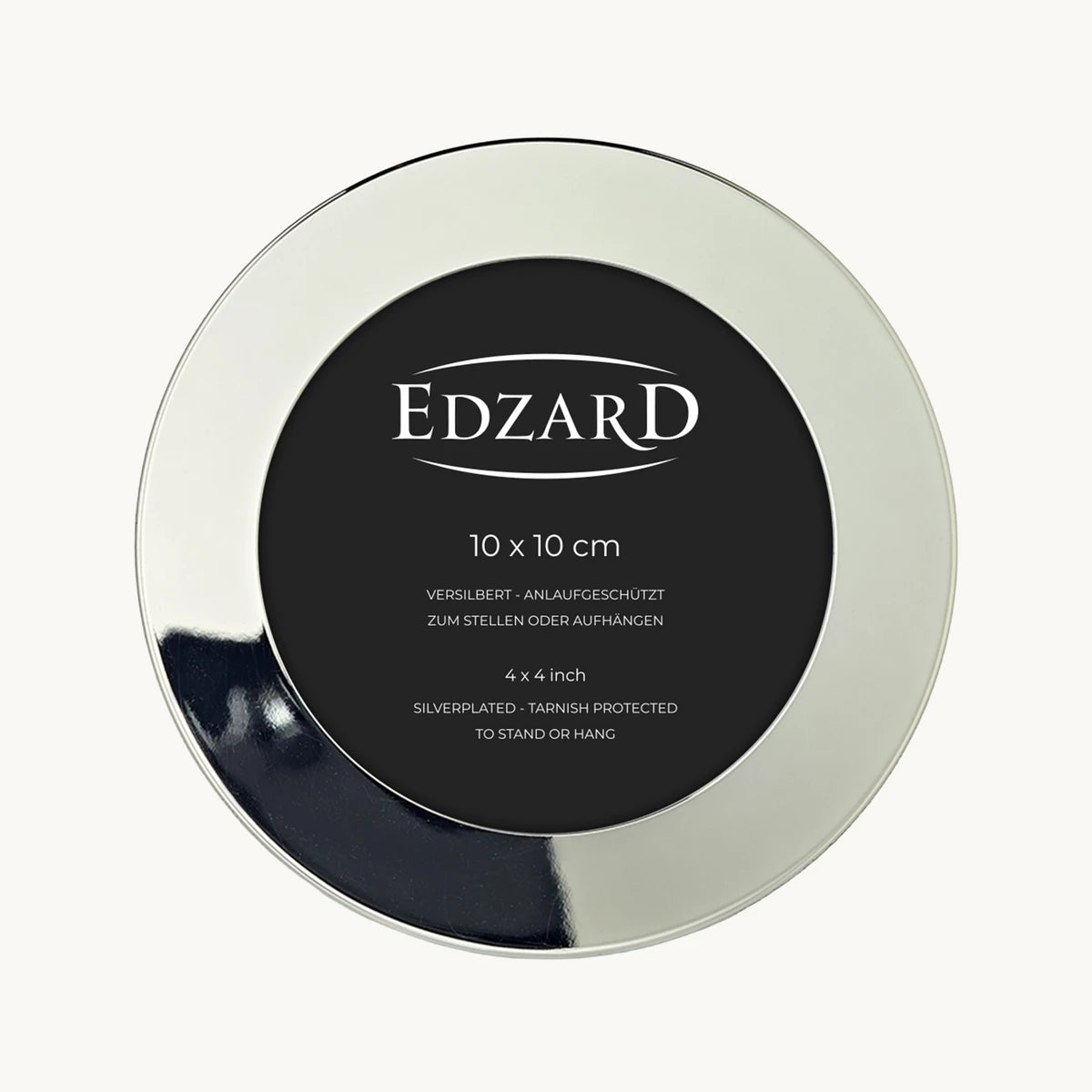 EDZARD Pepe fotolijst, rond, voor foto diameter 10 cm, elegant verzilverd, aanslagvrije kopie