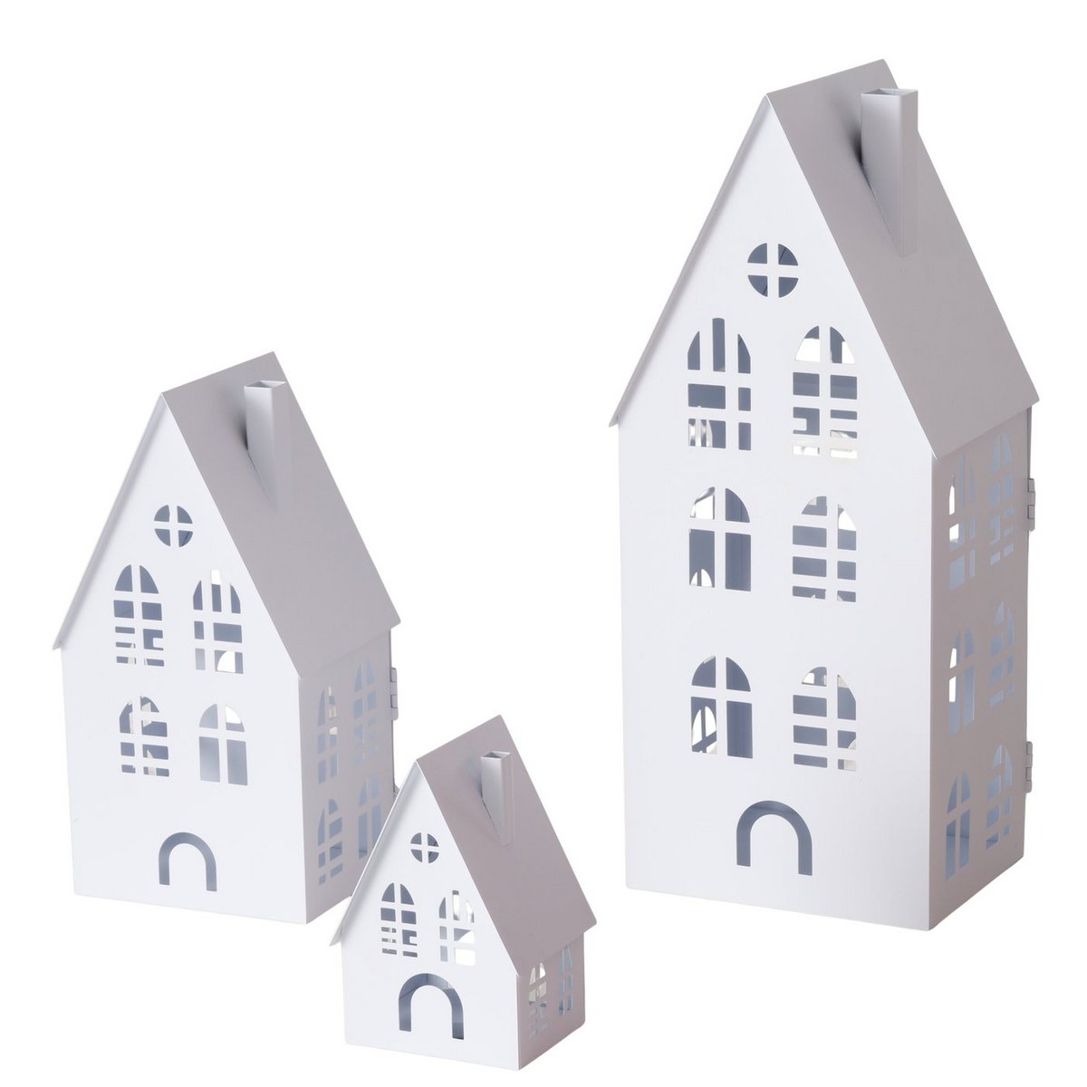 Boltze Home Lantaarnset huis 3-delig wit