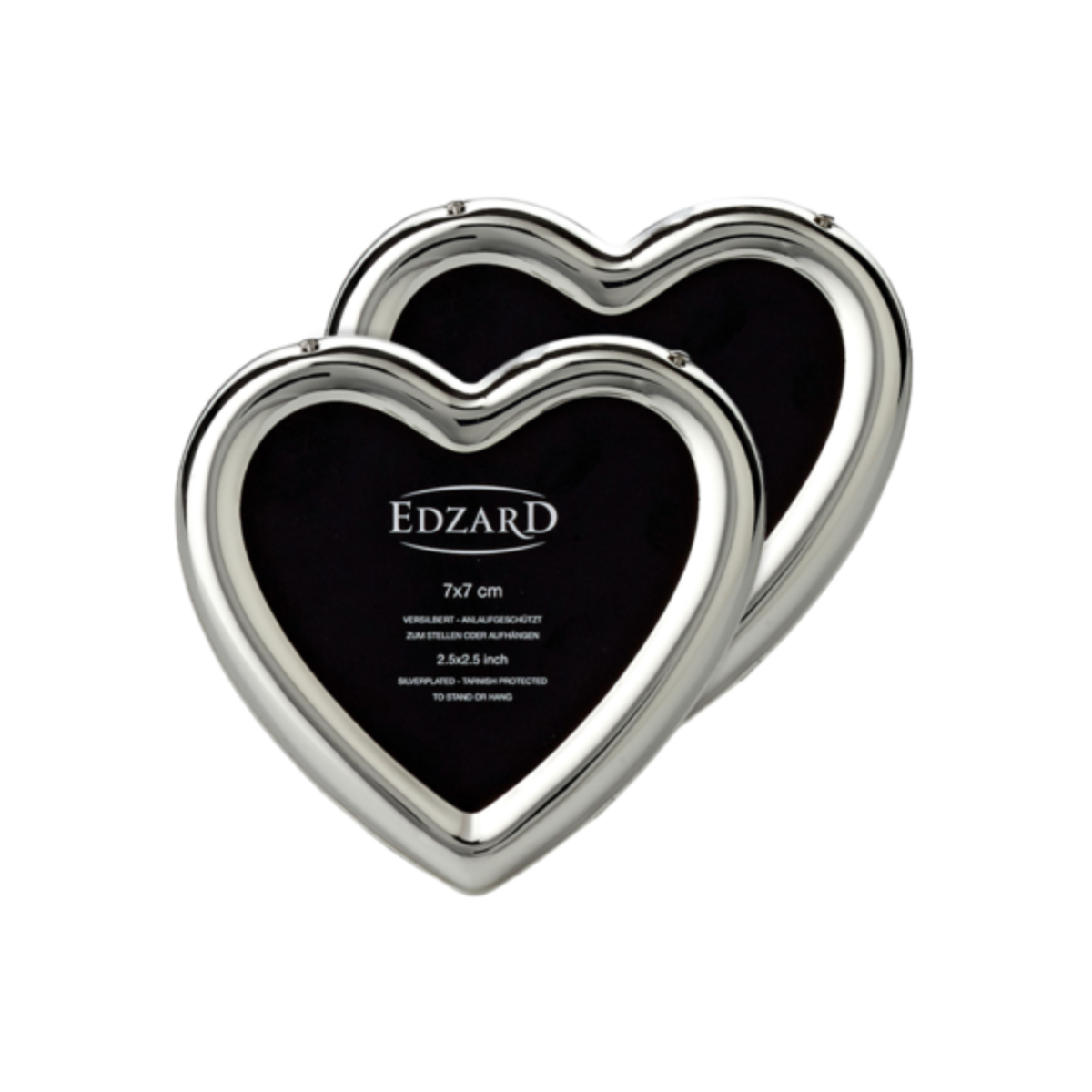 Edzard 2 Set Mini Picture Frame Heart (7x7 cm), nobel verzilverd, voorafgegaan
