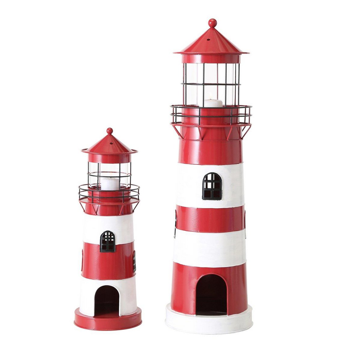 Lantaarn vuurtoren set 2-delig H42-64cm