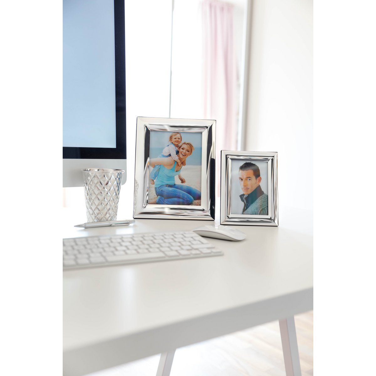 EDZARD fotolijst fotolijst Gela voor foto 10 x 15 cm, edel verzilverd, aanslag beschermd, met 2 hangers