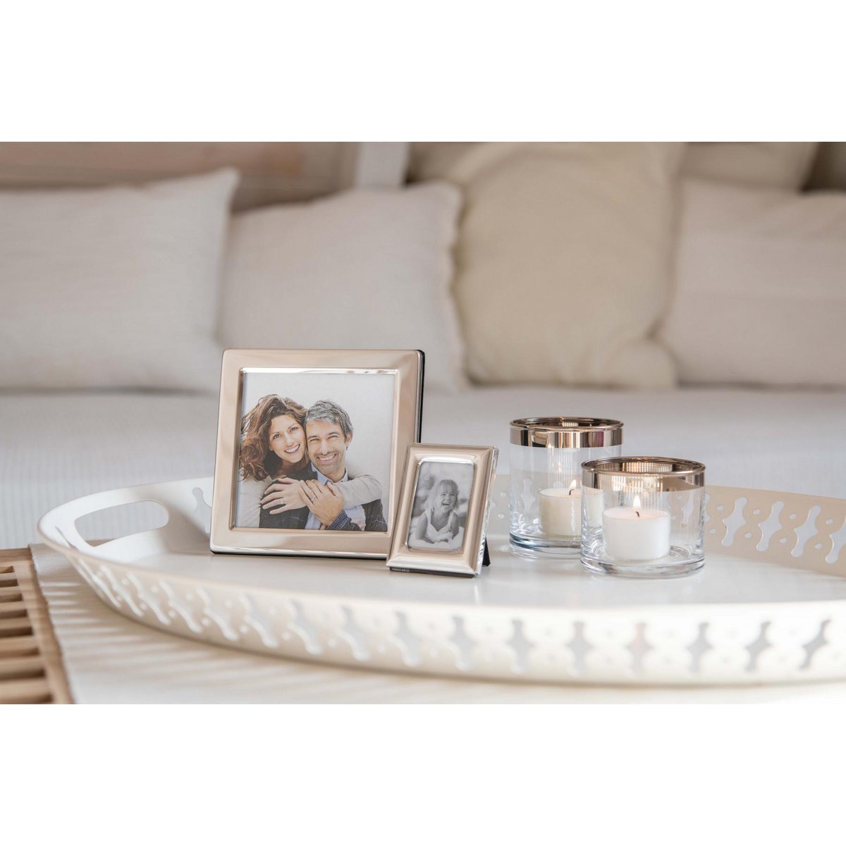 EDZARD fotolijst Salerno voor foto 10 x 10 cm, edel verzilverd, aanslagbestendig