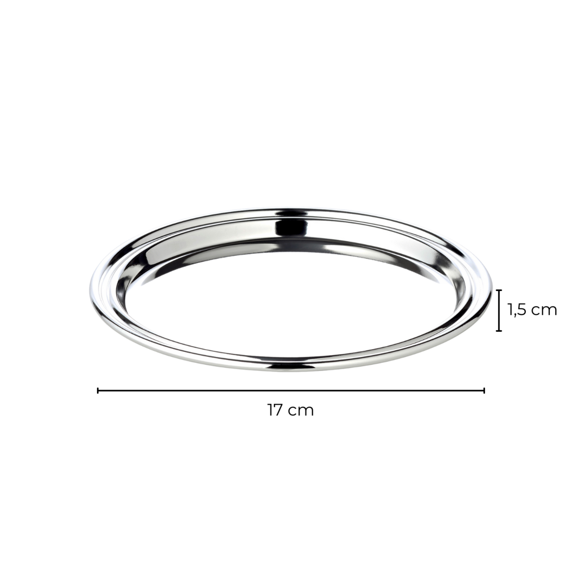 Pijpenbakje (Ø 17 cm), rond, elegant verzilverd