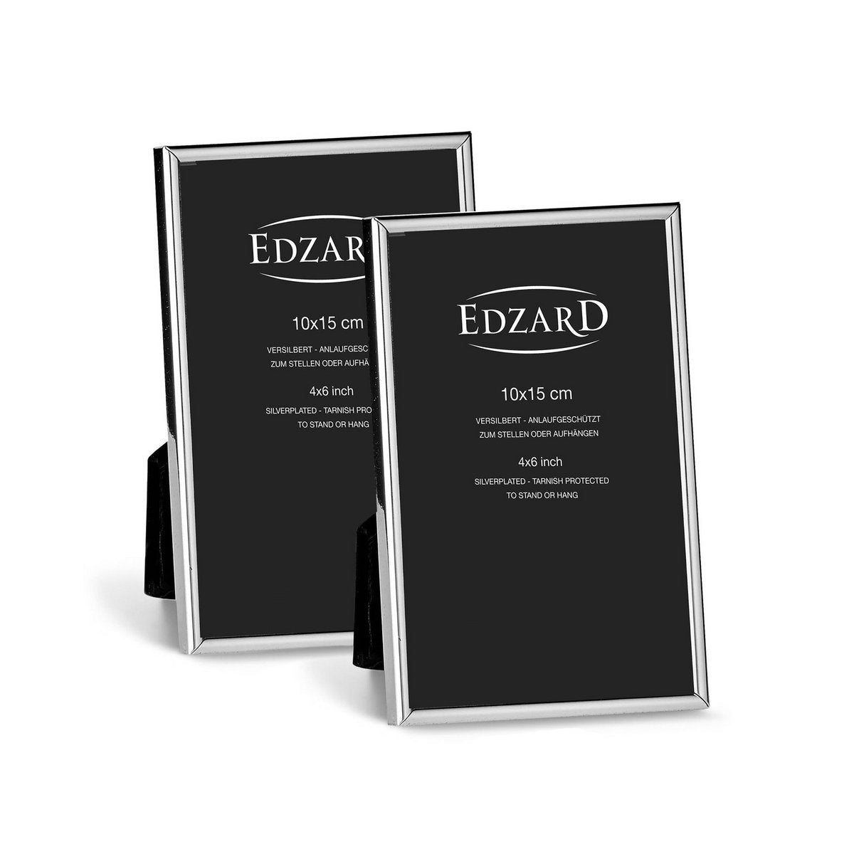 2 Set fotolijst Genua (10x15 cm), nobel zilver toegeplaatst, precies beschermd