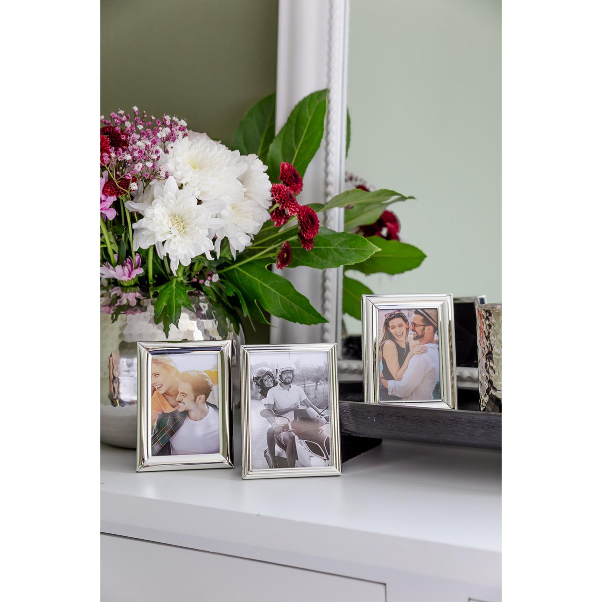Set van 3 fotolijsten Joline (6 x 9 cm), verzilverd, aanslagbestendig