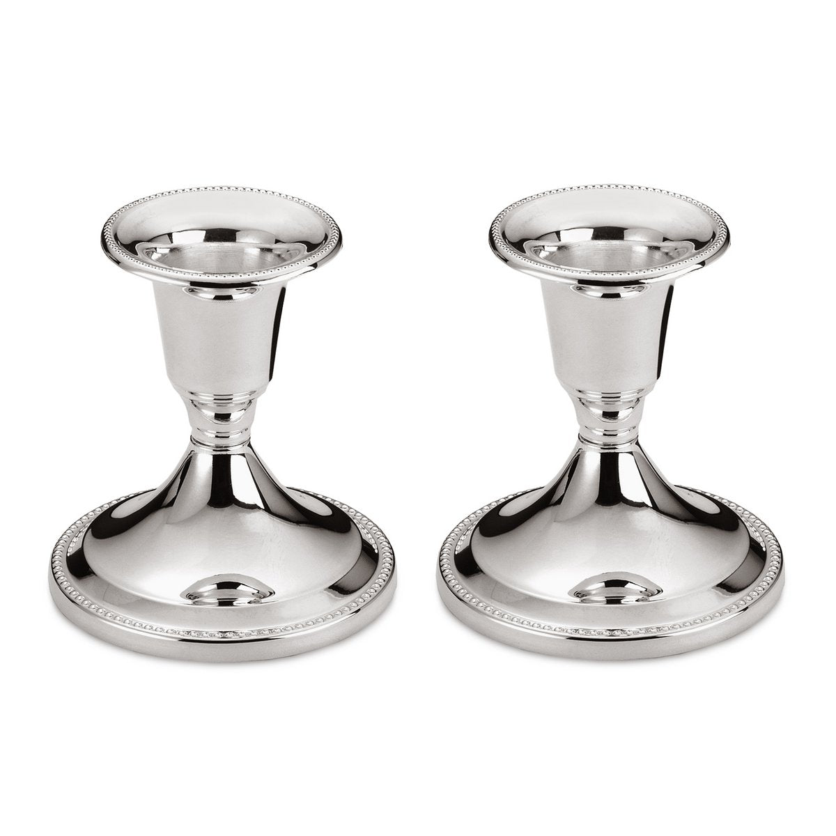 EDZARD set van 2 kandelaars Perla, hoogte 7 cm, edel verzilverd, aanslag beschermd, voor stokkenkaarsen