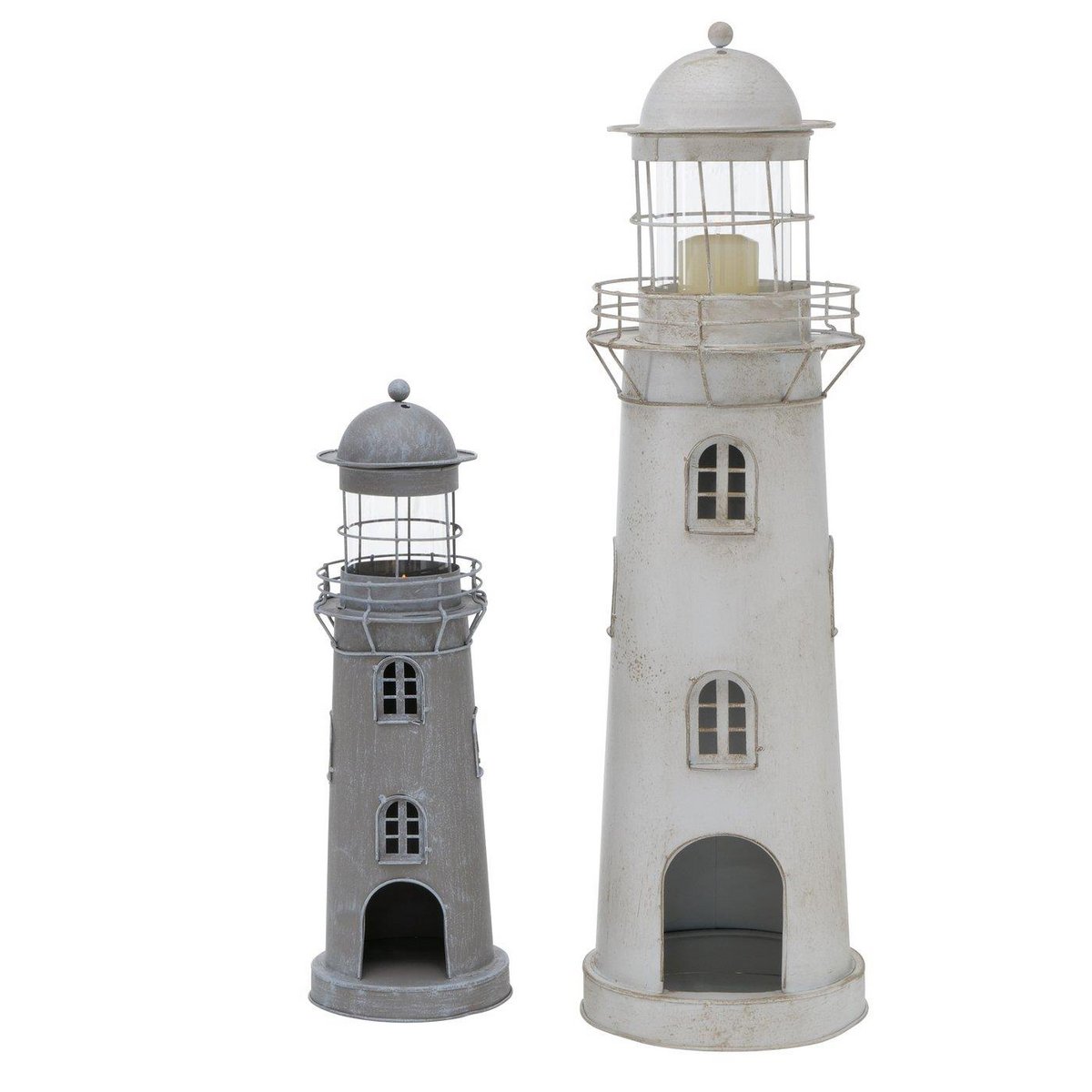 Lantaarn vuurtoren set 2-delig H54-75cm