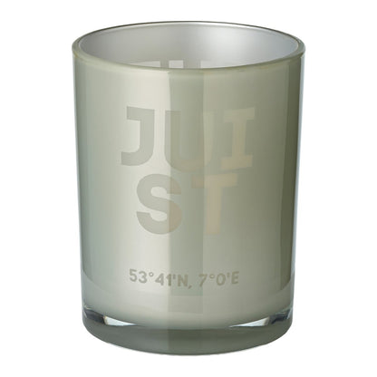 Set van 2 Juist theelichtglaasjes (hoogte 8 & 12,5 cm), grijs, Juist motief