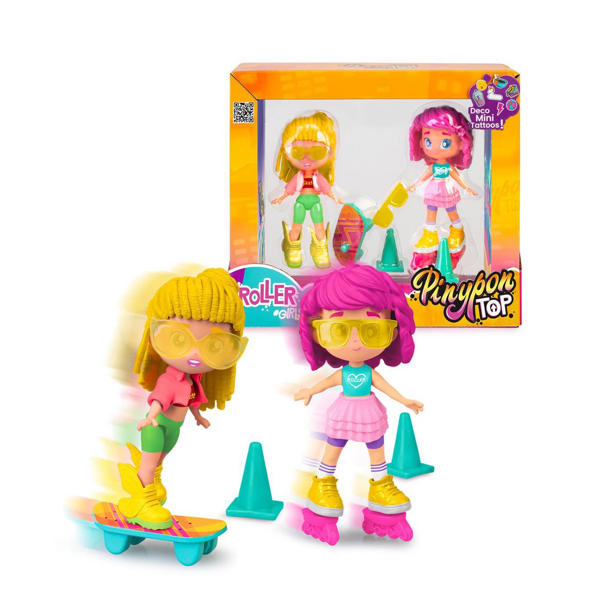 Pinypon Top Roller Girls set met tatoeages
