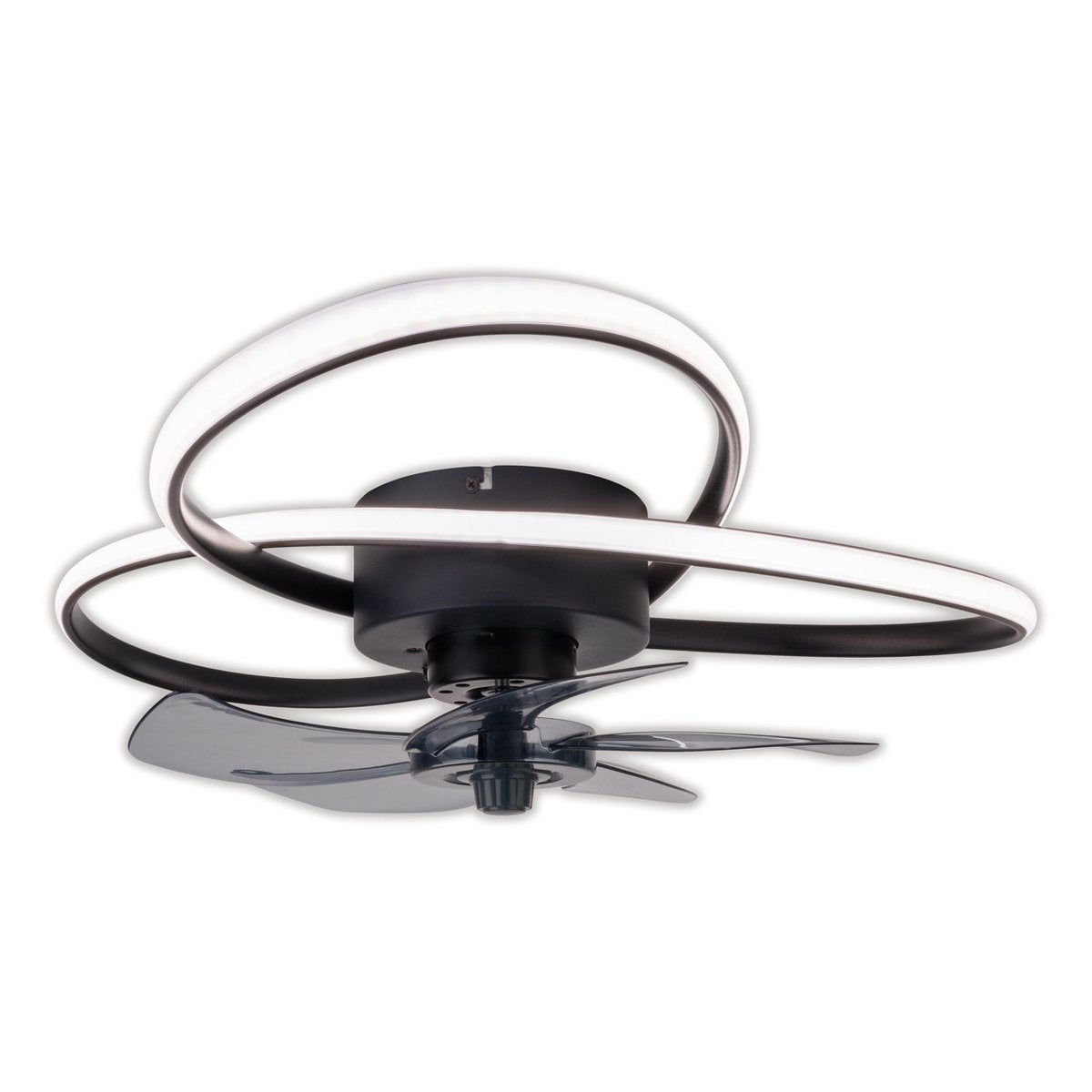 Het moderne LED -plafondlicht "Leccio" inclusief ventilator, nachtlichtfunctie, dim- en lichttemperatuurinstelling is uitgerust met stevig geïnstalleerde LED's en heeft een geschatte Øvon 58 cm.