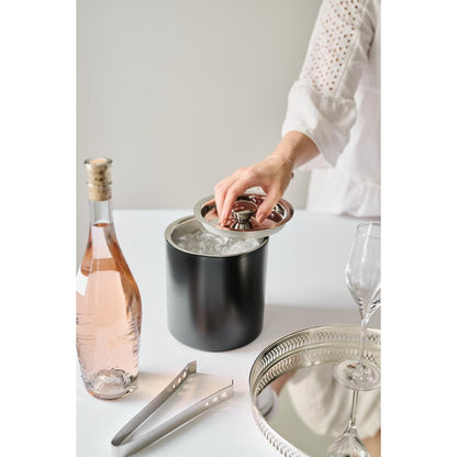 Edzard Ice Bucket Pearl H 16 cm met deksel-, zeef- en ijstang