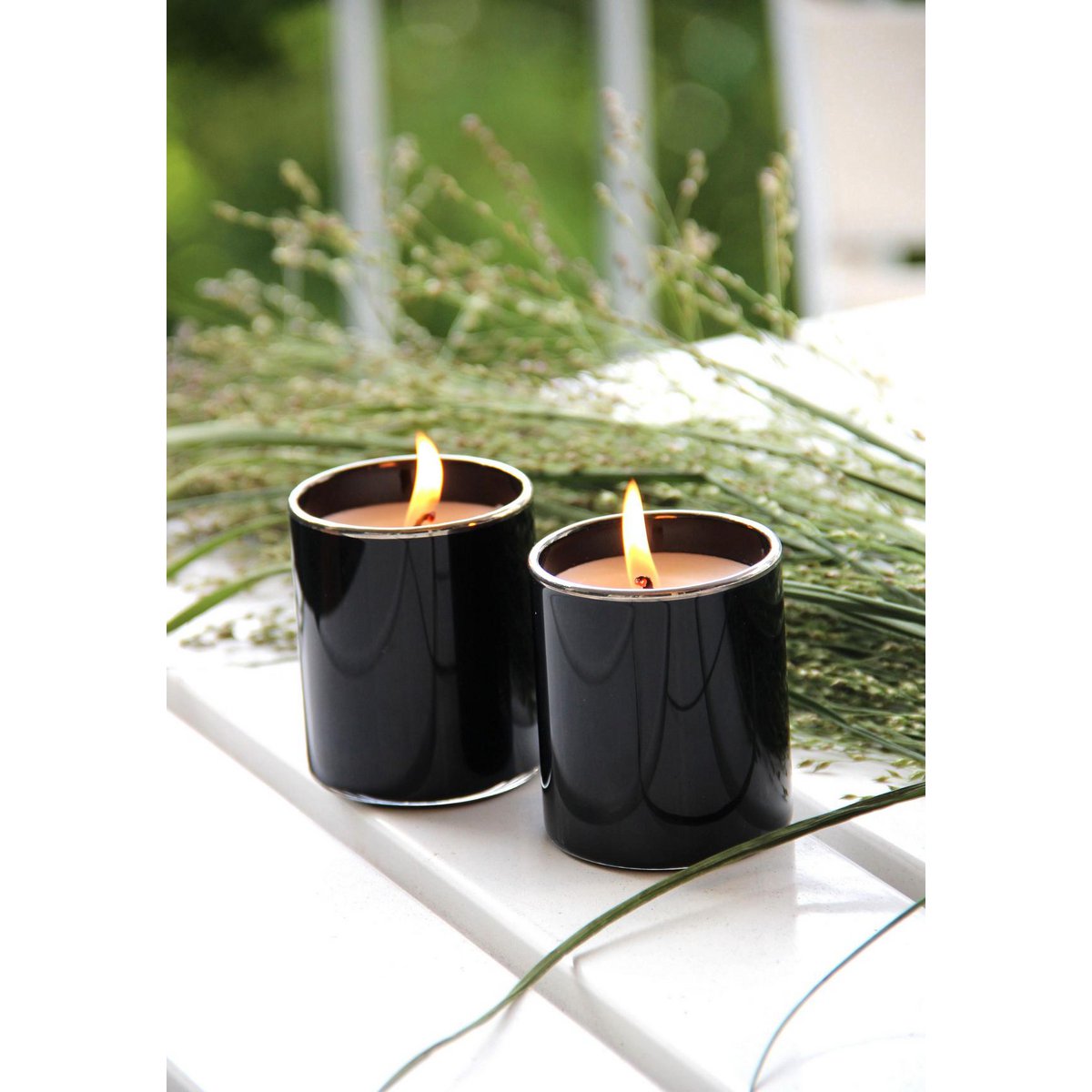 EDZARD set van 2 limoen, vegan geurkaars in glas, limoen, basilicum & mandarijn, hoogte 7 cm
