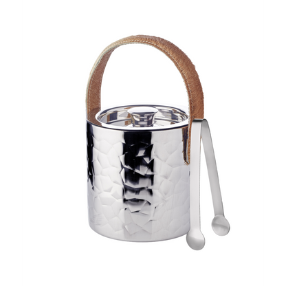Edzard Eisimer Capri H 17 cm met deksel, lederen handvat, zeef en tang