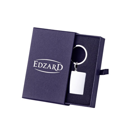 EDZARD sleutelhanger Quadro voor 2 foto's 3 x 3 cm, kan worden geopend, verzilverd, aanslagvast