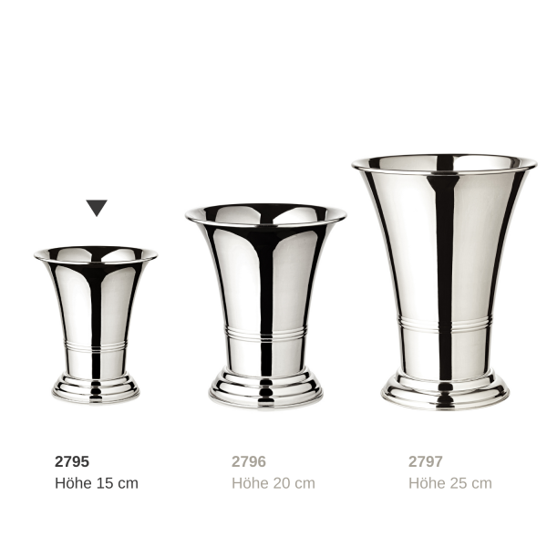 EDZARD bloempot bloempot vaas Tromba zwaar verzilverd, hoogte 15 cm, diameter 14 cm