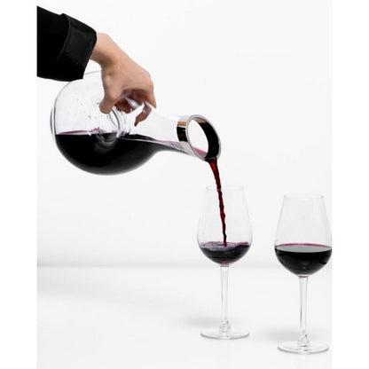 EDZARD karaf Gordon, mondgeblazen kristalglas met platina rand, hoogte 30 cm, inhoud 1,2 liter