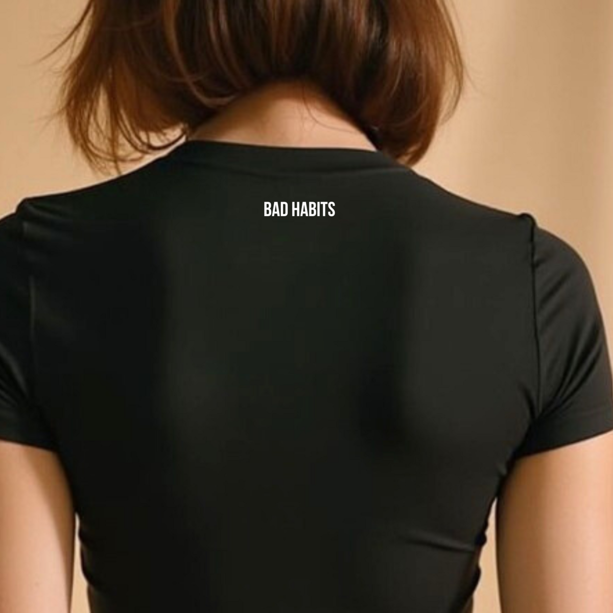 Slank statement T-shirt "Good Girl Bad Habits" Weiss