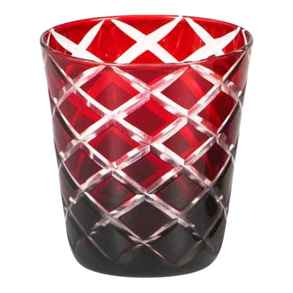 EDZARD set van 6 kristallen glazen Dio, rood, handgeslepen glas, hoogte 10 cm, inhoud 0,23 liter