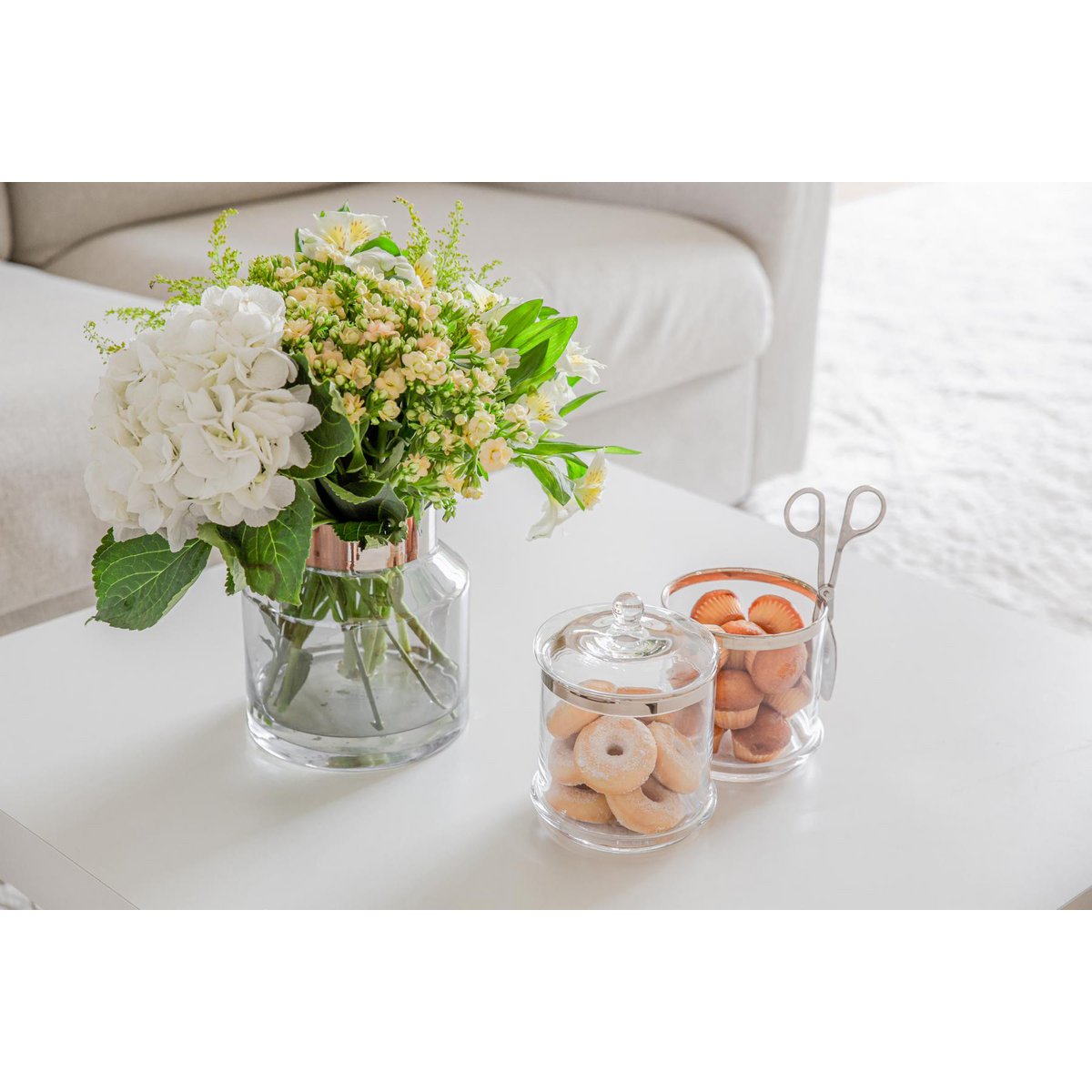 EDZARD Vaas Gabi (Ø 17 cm, hoogte 19 cm), donker, mondgeblazen kristalglas met platina rand