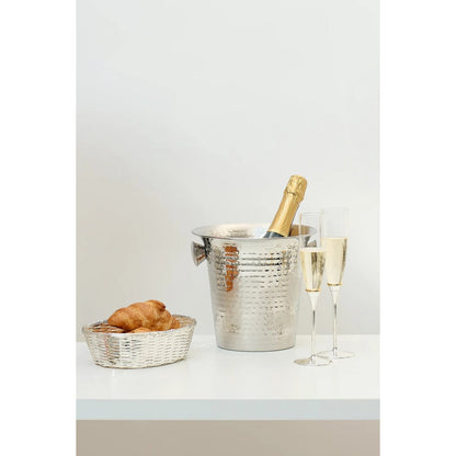 EDZARD champagnekoeler Joey met handvatten, RVS hoogglans gepolijst, gehamerd, hoogte 23 cm, diameter 21 cm