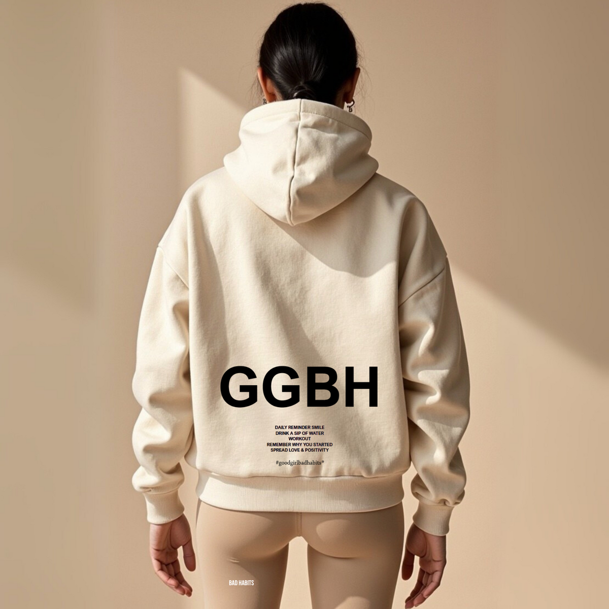 Hoodie met rits "GGBH" - mintgreen