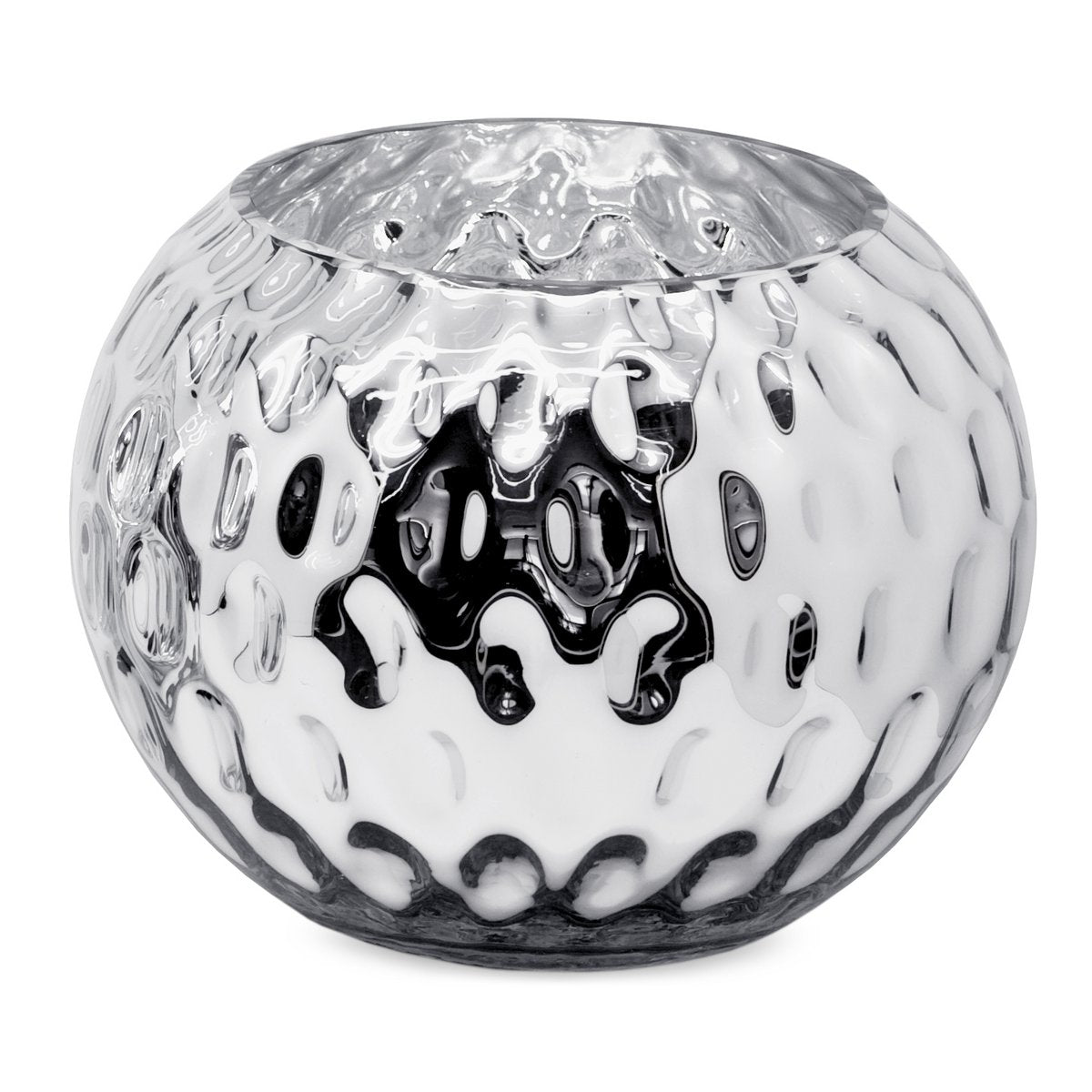 EDZARD Vaas San Juan, verzilverd glas, hoogte 19 cm, diameter 25 cm, opening diameter 16 cm
