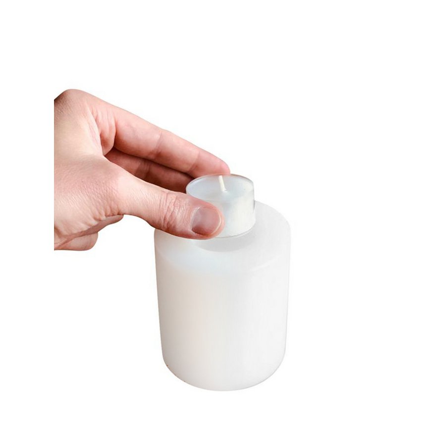 Set van 4 permanente kaarsen Cornelius (hoogte 8 cm, Ø 6 cm) zwart, theelichthouder hittebestendig tot 90°