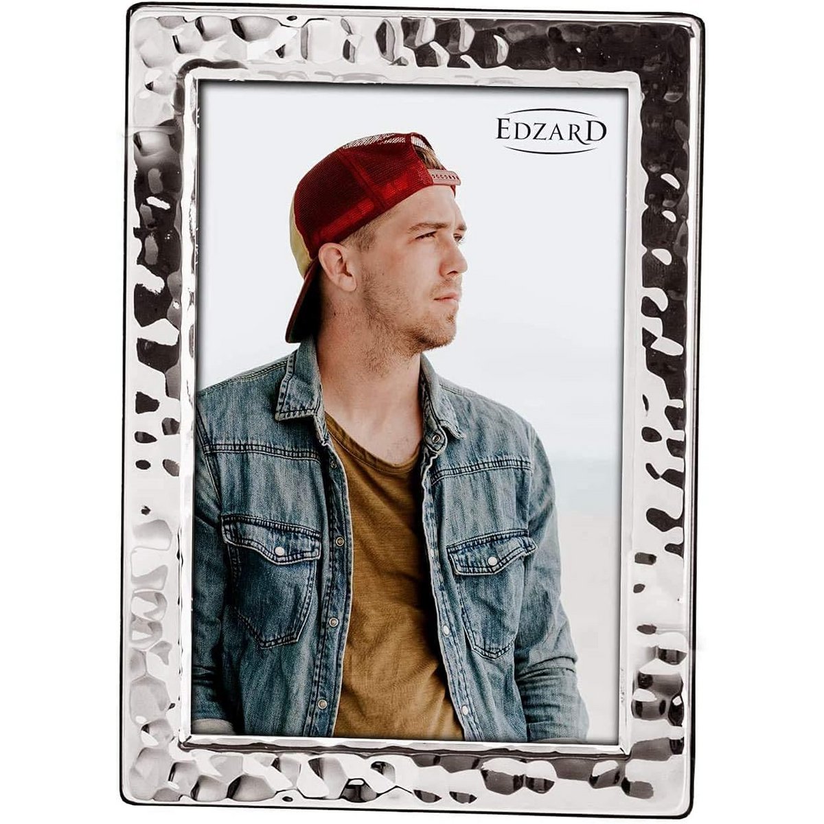EDZARD fotolijst Pavia voor foto 10 x 15 cm, edel verzilverd, aanslag beschermd, met 2 hangers