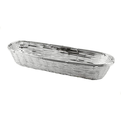 EDZARD basket broodmand baguette, lang, smal, verzilverd, aanslagbestendig, 13 x 34 cm