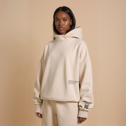 Hoodie "SLECHTE MEISJES GAAN NAAR PARIJS" - Beige