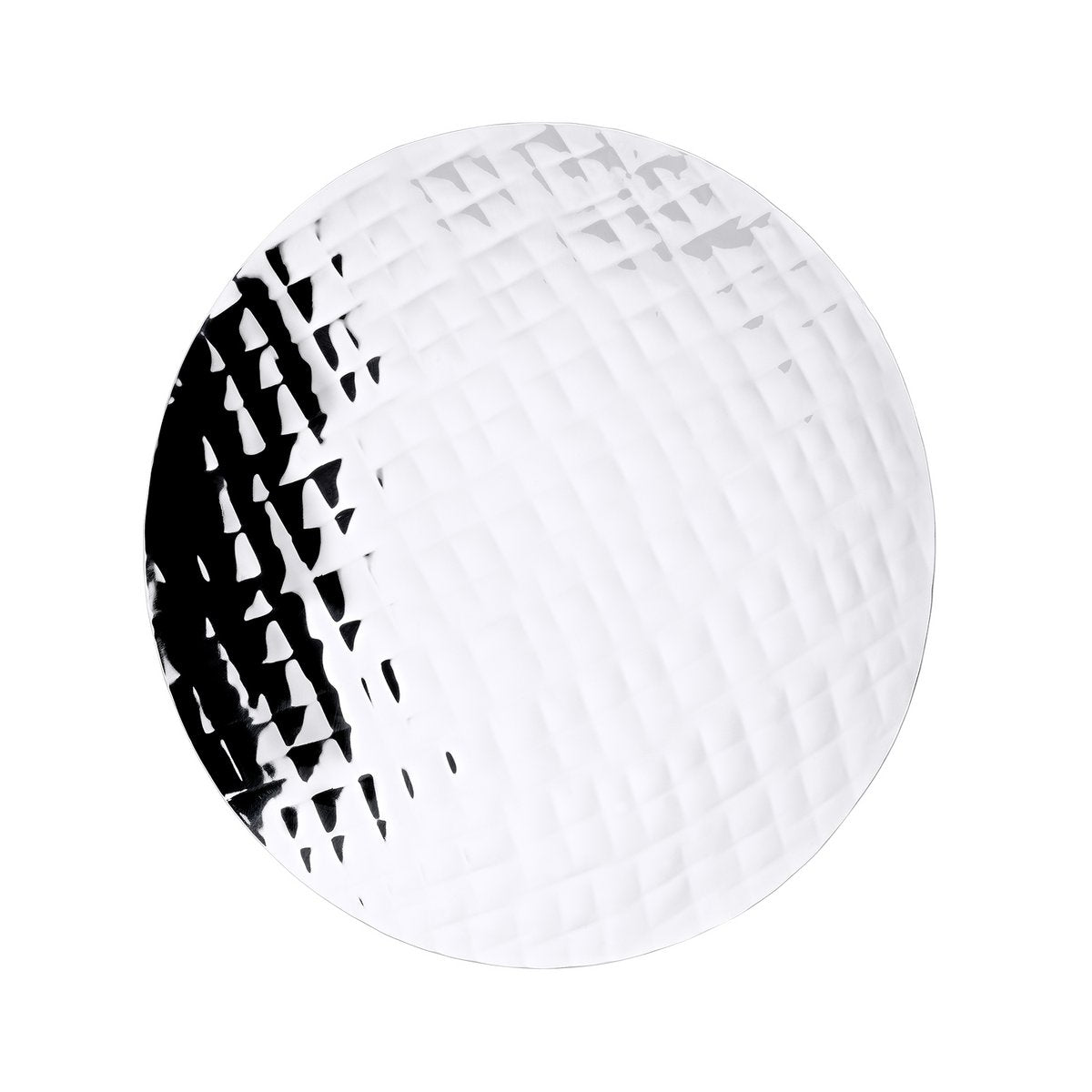 Leonora bord (Ø 25 cm, hoogte 3,2 cm), gehamerd, roestvrij staal