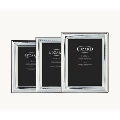 Cedri fotolijst (9x13 cm), elegant verzilverd, aanslagvrij, met houten decor achterkant