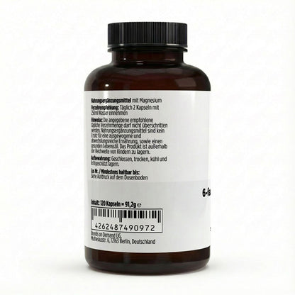 Magnesium 6x Komplex + B6 - 120 vegane Kapseln