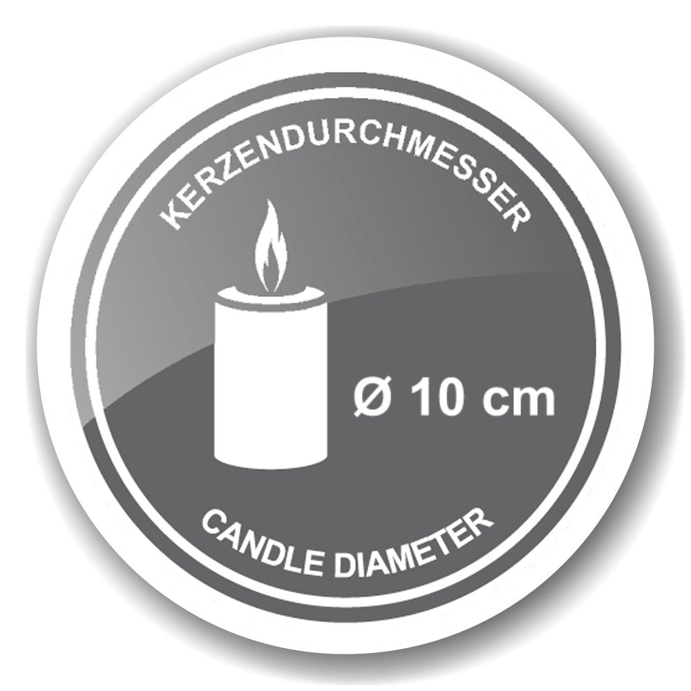 EDZARD kandelaar Boston voor kaars diameter 10 cm, gehamerd, RVS glanzend vernikkeld, H 40 cm