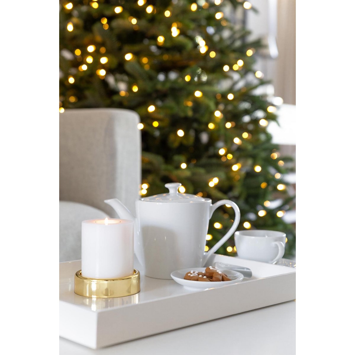 EDZARD set van 2 kandelaars Sanremo goud, elegant vernikkeld, ø 10 cm, voor stompkaarsen