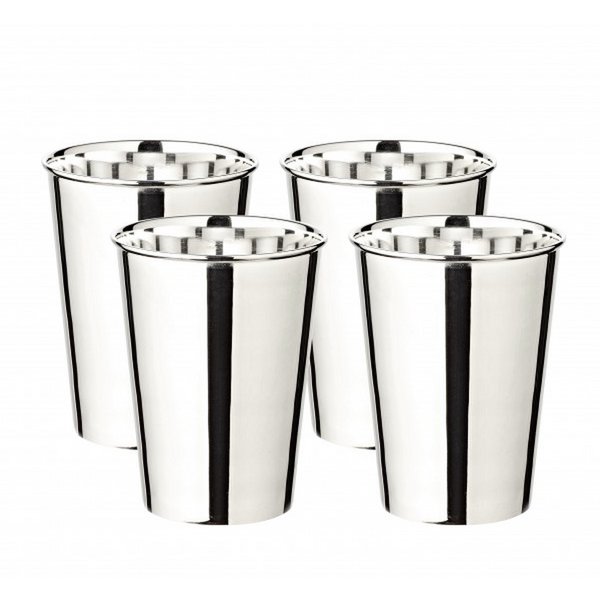 Mido-mokkenset van 4 stuks, H 10 cm, elegant verzilverd, aanslagvrij