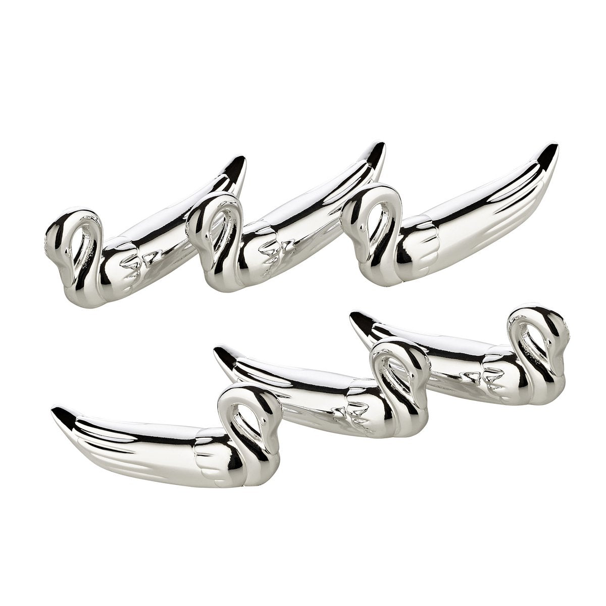 EDZARD set van 6 messenlegger Meslegger zwaan, lengte 7 cm, verzilverd