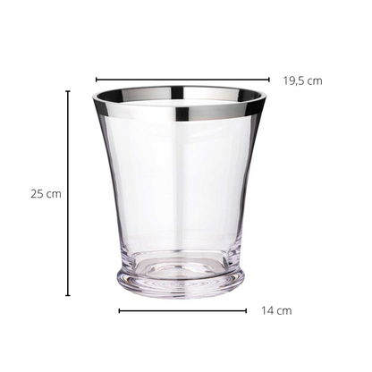 EDZARD flessenkoeler Reuben, mondgeblazen kristalglas met platina rand, hoogte 22 cm, diameter 20 cm