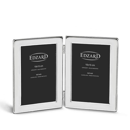 EDZARD dubbele fotolijst Salerno voor 2 foto's 10 x 15 cm, verzilverd, aanslagbestendig