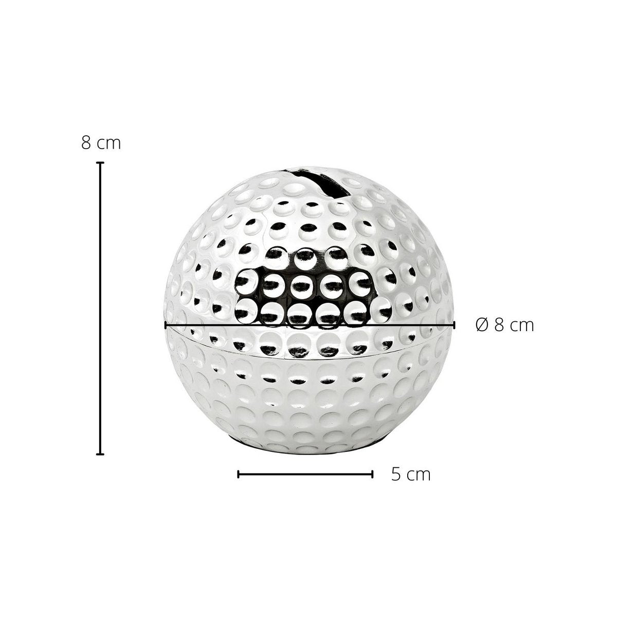 EDZARD spaarpot, spaarpot, golfbal, verzilverd, aanslagbestendig, hoogte 8 cm