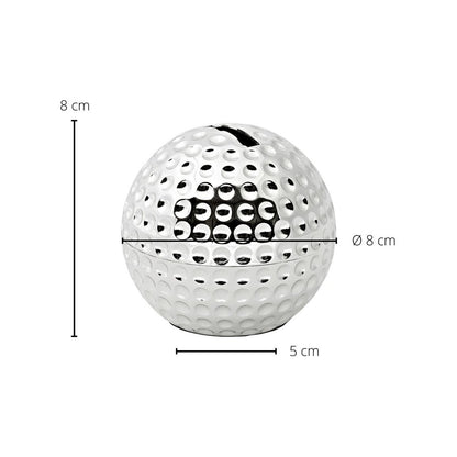 EDZARD spaarpot, spaarpot, golfbal, verzilverd, aanslagbestendig, hoogte 8 cm