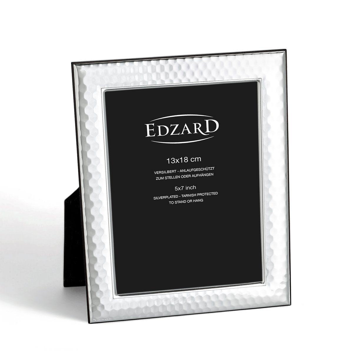 Casalini fotolijst (13x18 cm), elegant verzilverd, aanslagvrij, met houten decor achterkant