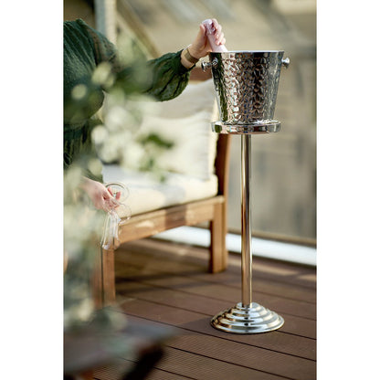 EDZARD champagnekoeler Capri met voet, hoogwaardig staal gepolijst, buitenkant met patroon, H 85 cm, koeler H 23 cm