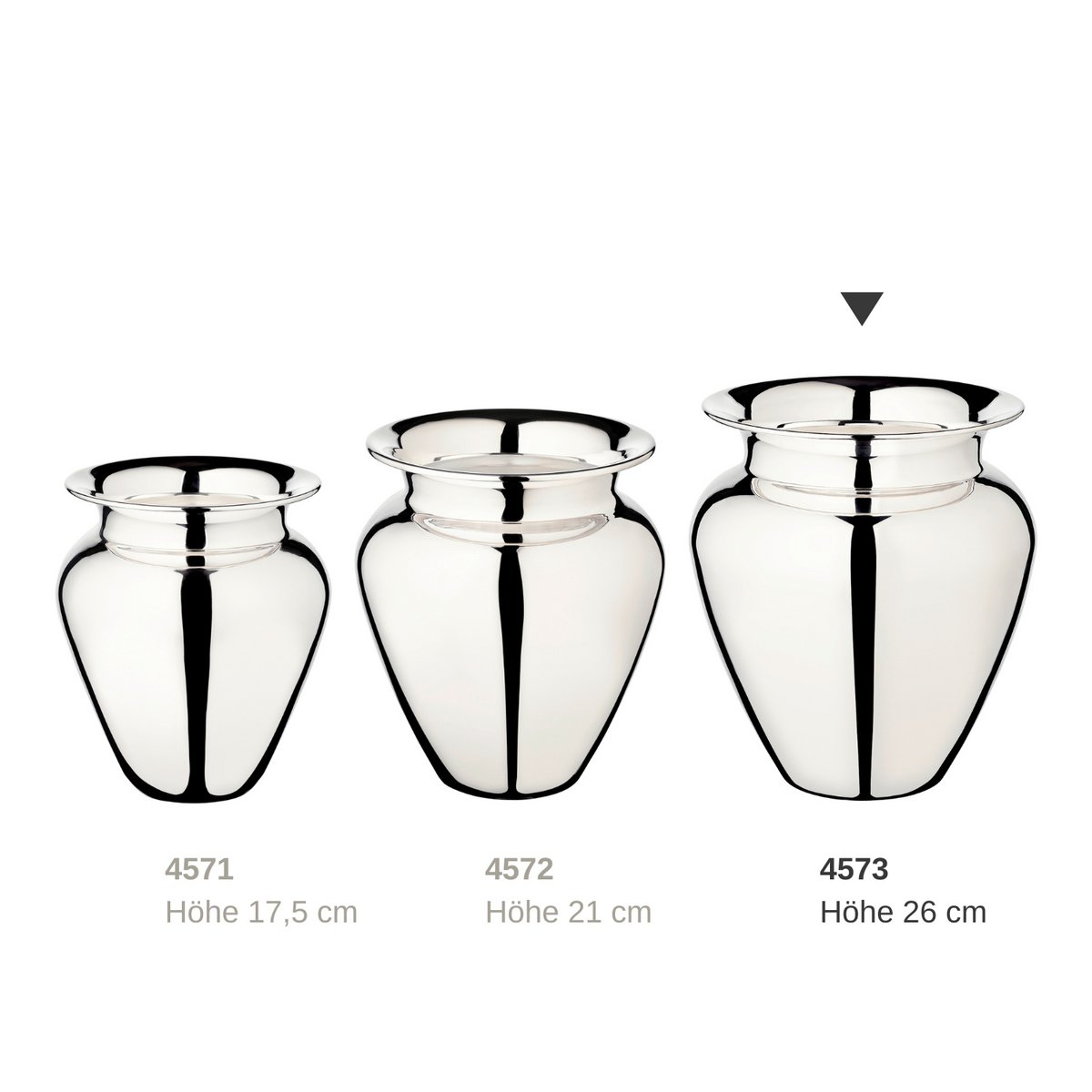 EDZARD Vaas Antonia, verzilverd, hoogte 26 cm, diameter 23 cm, opening diameter 15 cm